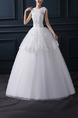 White Jewel Ball Gown Embroidery Appliques Beading Dress for Wedding