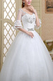 White Sweetheart Illusion Ball Gown Embroidery Beading Dress for Wedding