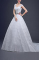 White V Neck Ball Gown Embroidery Beading Dress for Wedding