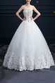 White Sweetheart Ball Gown Beading Embroidery Appliques Dress for Wedding

