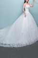 White Strapless Ball Gown Beading Embroidery Ribbon Appliques Dress for Wedding
