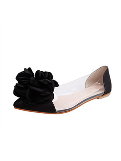 Black Leather Pointed Toe Flats