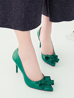 Green Patent Leather Pointed Toe High Heel Stiletto Heel Pumps 8cm Heels