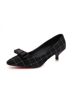 Black Suede Pointed Toe Low Heel Stiletto Heel Pumps 5cm Heels
