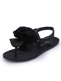 Black Leather Open Toe Ankle Strap Sandals