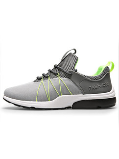 Grey Green and White Leather Comfort  Shoes for Athletic Outdoor Casual