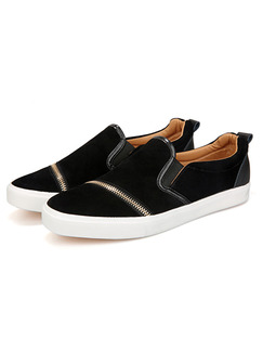 Black and White Suede Comfort  Shoes for Casual Outdoor