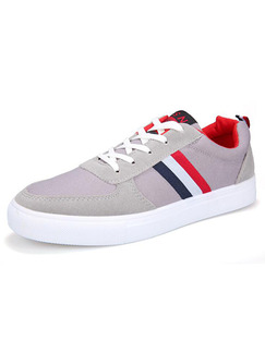 Grey Blue Red and White Canvas Comfort Shoes for Casual Outdoor