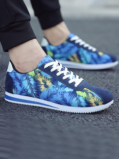 Blue and White Suede Comfort  Shoes for Casual Outdoor