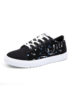 Black and White Canvas Comfort Shoes for Casual