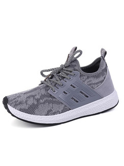 Grey and White Canvas Comfort  Shoes for Casual Athletic