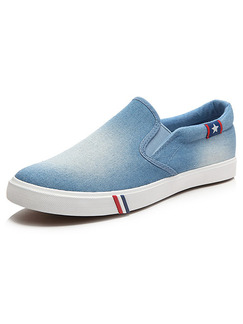Blue and White Canvas Comfort  Shoes for Casual Office Work