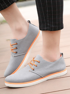 Grey Apricot and White Canvas Comfort  Shoes for Casual Office Work