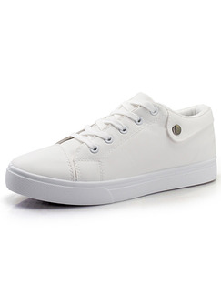 White Leather Comfort  Shoes for Casual Office Work