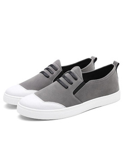 Grey and White Suede Comfort  Shoes for Casual Office Work