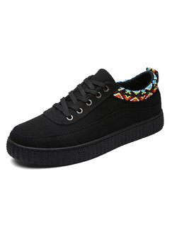 Black Colorful Canvas Comfort  Shoes for Casual Office Work