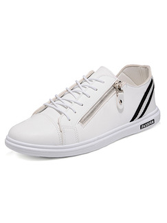 White and Black Leather Comfort  Shoes for Casual Office Work