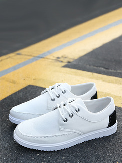 White and Black Canvas Comfort  Shoes for Casual Outdoor Office Work