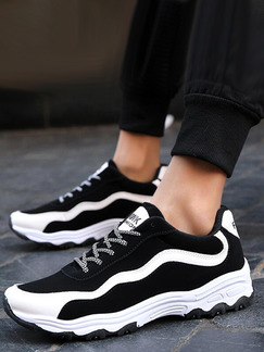 Black and White Leather Comfort Shoes for Casual Athletic Outdoor