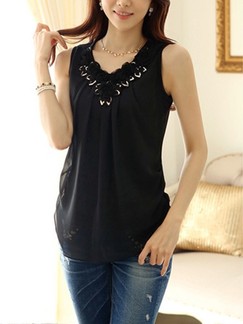 Black Tank Top for Casual Party Evening