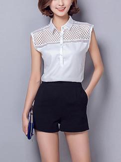 White Blouse Plus Size Top for Casual Office