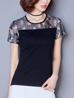 Black T-Shirt Plus Size Top for Casual