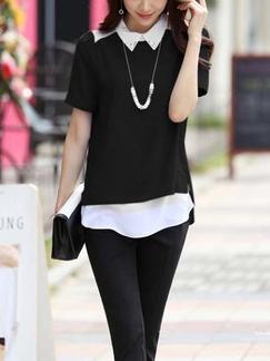 Black Blouse Plus Size Top for Casual Office