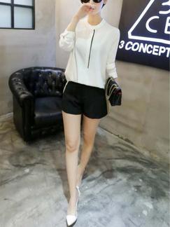 White Blouse Long Sleeve Plus Size Top for Casual Office