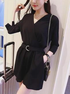 Black One Piece Jumpsuit for Casual Office Evening