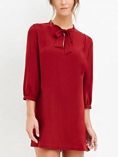 Red Shift Above Knee Plus Size Dress for Casual Evening