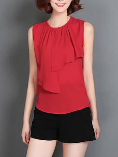 Red Blouse Plus Size Top for Casual Party Office