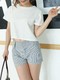 Grey Printed Plus Size Shorts for Casual