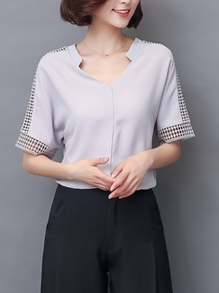 Grey Blouse Top for Casual Office Evening