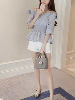 Grey Blouse Top for Casual Party Evening