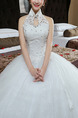 White Halter Princess Sweetheart Crystal Dress for Wedding On Sale