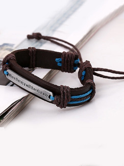 Leather Identification Multi Strand  Bracelet