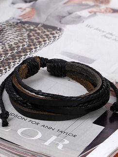 Leather Multi Strand  Bracelet
