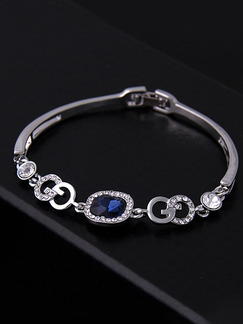 Silver Plated Link Crystal and Rhinestone Bracelet