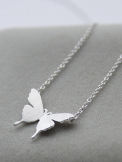925 Silver With Chain Silver Chain Butterfly Necklace