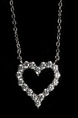 925 Silver With Chain Silver Chain Heart Rhinestone Pendant