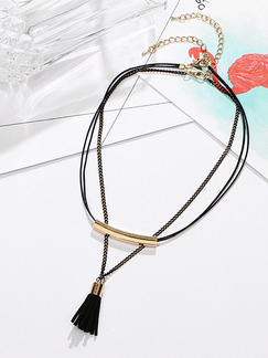 Gold Plated With Chain Gold Chain Tassel Necklace