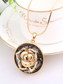 Gold Plated With Chain Gold Chain Flower Pendant