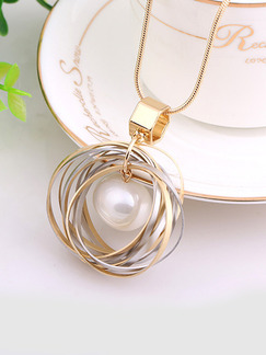 Gold Plated With Chain Gold Chain Ring Bead Pearl Pendant