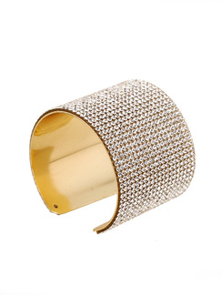 Gold Plated Cuff Rhinestone Bracelet