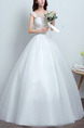 White Illusion Bateau A-Line Dress for Wedding