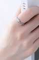 925 Silver Heart Rhinestone Ring