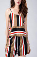 Brown Colorful Two Piece Slip Shorts Wide Leg Jumpsuit for Casual Evening Party
