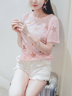Pink T-Shirt Cute Top for Casual Party