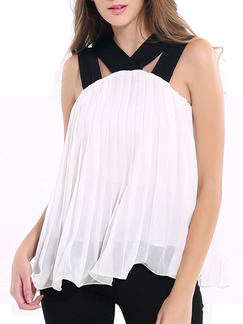 Black and White Blouse Plus Size Top for Casual Evening Party