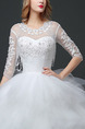 White Illusion Ball Gown Beading Ruffle Plus Size Dress for Wedding